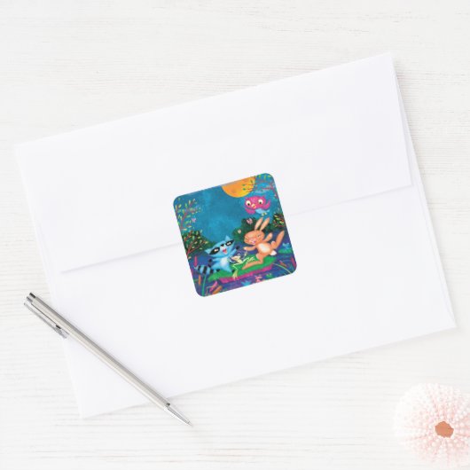 秋の月 スクエアシール (封筒)