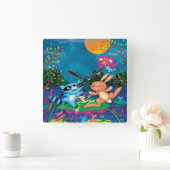 秋の月 スクエア壁時計 (ホーム)