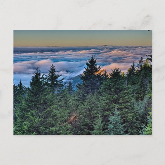 秋の朝のブルーリッジパーウェイ ポストカード (正面)