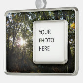 秋の朝シェナンドア国立公園 シルバープレートフレームオーナメント (左)