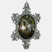 秋の朝シェナンドア国立公園 スノーフレークピューターオーナメント (左)