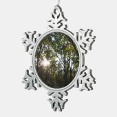 秋の朝シェナンドア国立公園 スノーフレークピューターオーナメント (右)