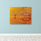 秋の朝反射 キャンバスプリント (インサイチュ (ウッドフロア))