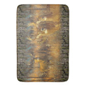 秋の朝日に鹿の家族 バスマット (正面縦)