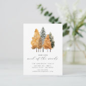 秋の木々が新しい住所ポストカードを移動 案内ポストカード (スタンド正面)