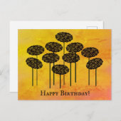 秋の木々とハッピーバースデー ポストカード (正面/裏面)