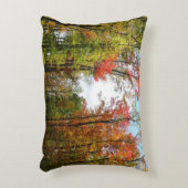 秋の木々とブルースカイ秋の自然写真 アクセントクッション (正面(垂直))