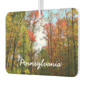 秋の木々とブルースカイ秋の自然写真 カーエアーフレッシュナー (左)