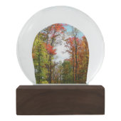 秋の木々とブルースカイ秋の自然写真 スノーグローブ (裏面)