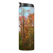 秋の木々とブルースカイ秋の自然写真 タンブラー (回転右)