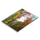 秋の木々とブルースカイ秋の自然写真 ノートブック (左側)