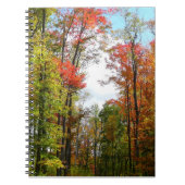 秋の木々とブルースカイ秋の自然写真 ノートブック (正面)