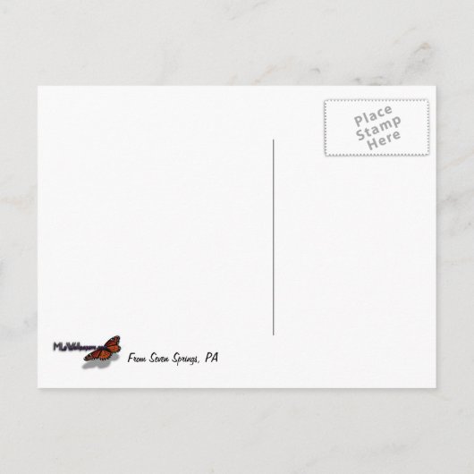 秋の木々とブルースカイ秋の自然写真 ポストカード (裏面)