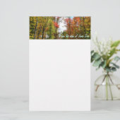 秋の木々とブルースカイ秋の自然写真 便箋 (スタンド正面)