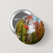 秋の木々とブルースカイ秋の自然写真 缶バッジ (正面&裏面)