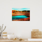 秋の木々とマーシュランド・ニューファンドランド・カナダ ポスター (キッチン)