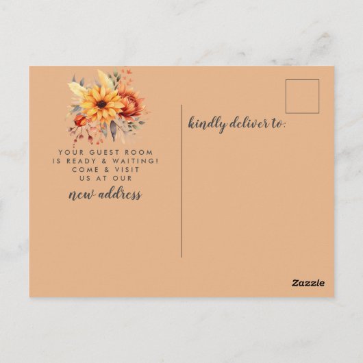 秋の木々の動きのお知らせ ポストカード (裏面)