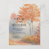 秋の木々の動きのお知らせ ポストカード (正面)