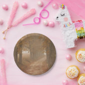 秋の木々の森のパス写真 ペーパープレート (パーティー)