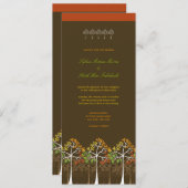 秋の木々の自然モダン秋の結婚式招待状 招待状 (正面/裏面)