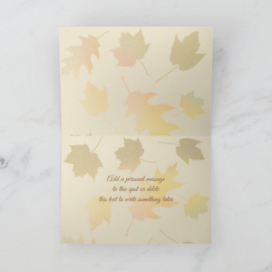 秋の木々の農村考える写真の皆 カード (内部)