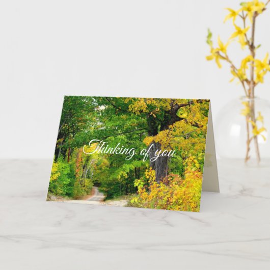 秋の木々の農村考える写真の皆 カード (黄色い花)