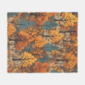 秋の木々の間のボヘミアンラプソディ フリースブランケット (正面(横))