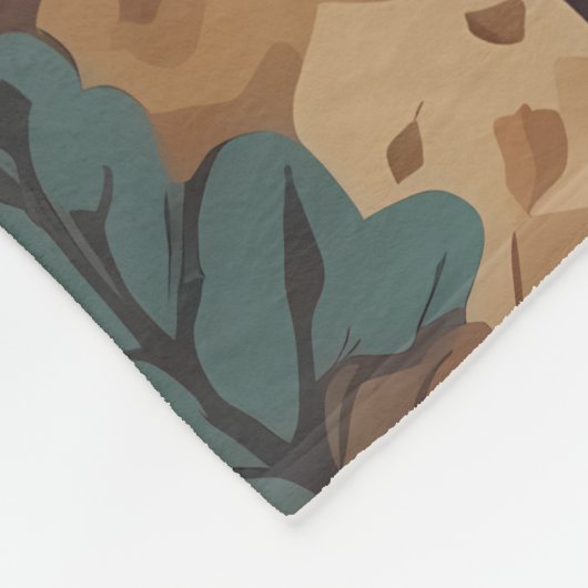 秋の木々の間のボヘミアンラプソディ フリースブランケット (角)