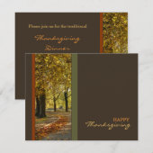 秋の木々への感謝祭 招待状 (正面/裏面)