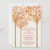 秋の木々モダンニュートラルベビーシャワー招待状 招待状 (正面)
