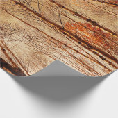 秋の木々ヴィンテージ茶色オレンジウッドランドフォレスト ラッピングペーパー (角)