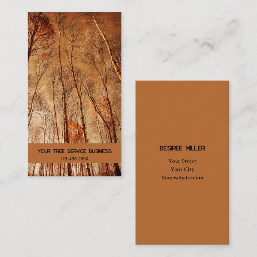 秋の木々ヴィンテージ茶色オレンジウッドランドフォレスト 名刺 (正面/裏面)