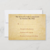 秋の木々婚礼の出欠返信カード 出欠カード (裏面)