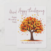 秋の木々幸せな感謝 |家族と友人 シーズンカード (正面/裏面)