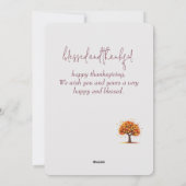 秋の木々幸せな感謝 |家族と友人 シーズンカード (裏面)