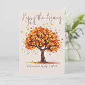 秋の木々幸せな感謝 |家族と友人 シーズンカード (スタンド正面)