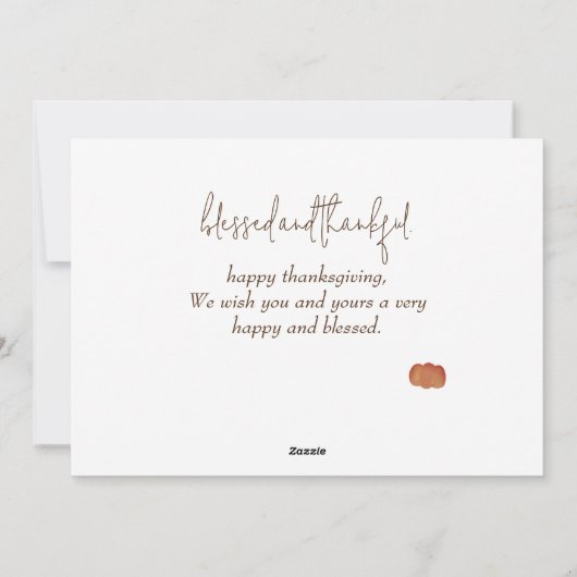 秋の木々幸せな感謝 |家族の写真 シーズンカード (裏面)