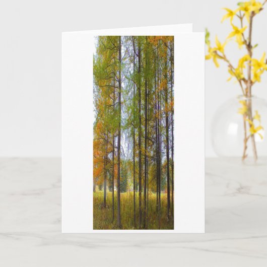 . .秋の木々» カード (黄色い花)