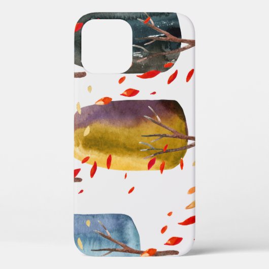 秋の木々:手の色彩の鮮やか水色シームレス Case-Mate iPhoneケース (裏面)