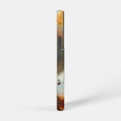 秋の木とアヒル付き湖 SAMSUNG GALAXYケース (右側面)