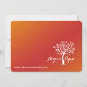 秋の木と婚約カップルのシルエット 招待状 (裏面)