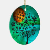 秋の木と秋の月 セラミックオーナメント (右)