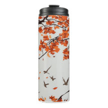 秋の木と葉鳥。