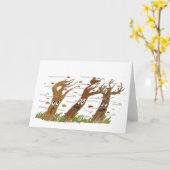 秋の木のグリーティングカード カード (黄色い花)