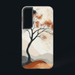秋の木のグローフォンケース SAMSUNG GALAXY S22ケース<br><div class="desc">自然の季節の秋であるクリームを背景に、美しいの開花に囲まれ祝た一人の木が優しく立っている。</div>