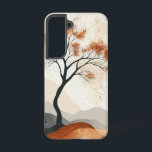 秋の木のグローフォンケース SAMSUNG GALAXY S22ケース<br><div class="desc">自然の季節の秋であるクリームを背景に、美しいの開花に囲まれ祝た一人の木が優しく立っている。</div>