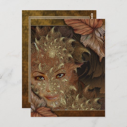 秋の木のニンフ葉書 ポストカード (正面/裏面)