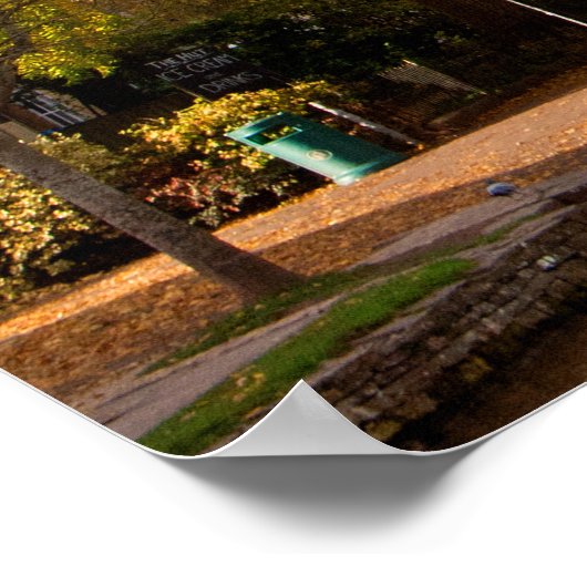 秋の木のバートンオンザウォーターのポスター ポスター (角)