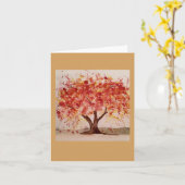 秋の木のメッセージカード カード (黄色い花)