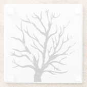 秋の木のリンゴ版画 ガラスコースター (裏面)